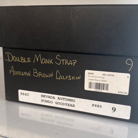 Sid Mashburn Size 9 Double Monk Strap Autumn Brown Calfskin NWT - Picture 6 of 6